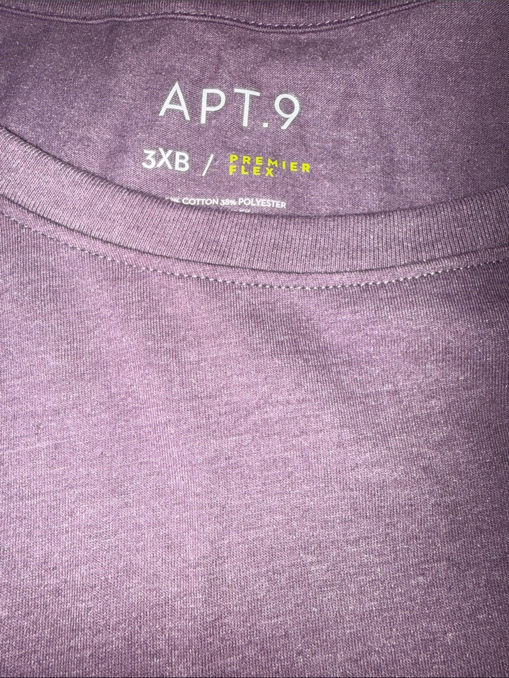 NWT-Apt. 9 Men's Purple Short Sleeve Crew Tee - Picture 3 of 3
